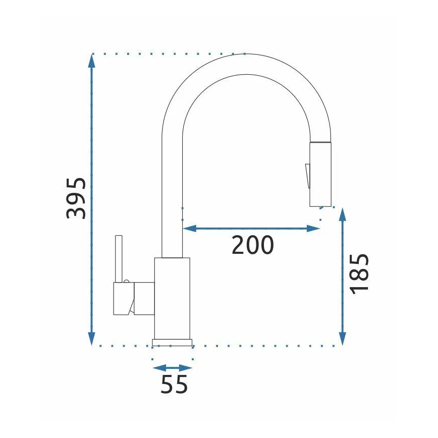 REA-B9148 - Köksblandare med utdragbar handdusch FRESH 39,5 cm borstad guldfinish