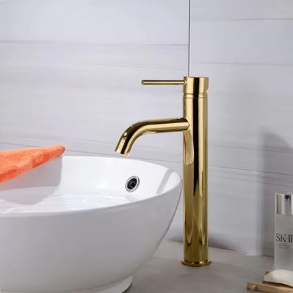 REA-B9409 - Tvättställsblandare LUNGO 28 cm, guld