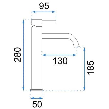 REA-B9409 - Tvättställsblandare LUNGO 28 cm, guld