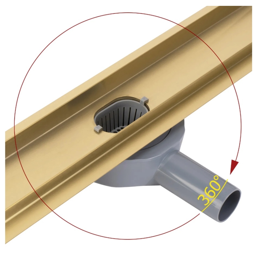 REA-G2702 - Avloppsränna NEOX PRO 70 cm, rostfritt stål/borstad guld