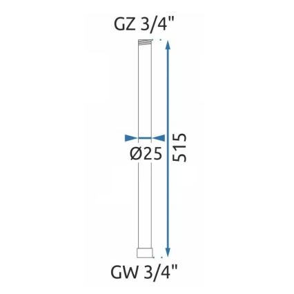 REA-K0880 - Förlängningsstång för dusch-/badkarsset 51,5 cm matt svart