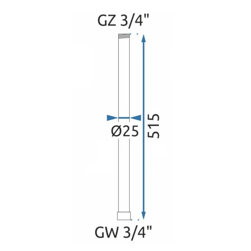 REA-K0880 - Förlängningsstång för dusch-/badkarsset 51,5 cm matt svart