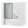 REA-K7390 - LAGOS badkarsvägg 140x80 cm svart/klart glas