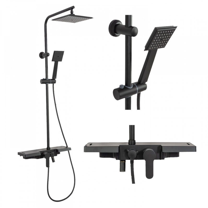 REA-P0636 - Duschset BRAVO matt svart