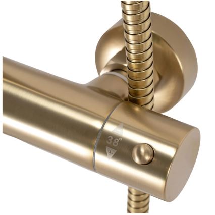 REA-P2323 - Duschset med termostatblandare PAROT i borstad guld