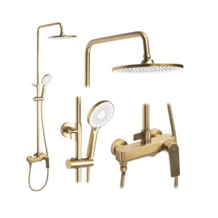 REA-P2400 - Duschset med AVALON-blandare i borstat guld