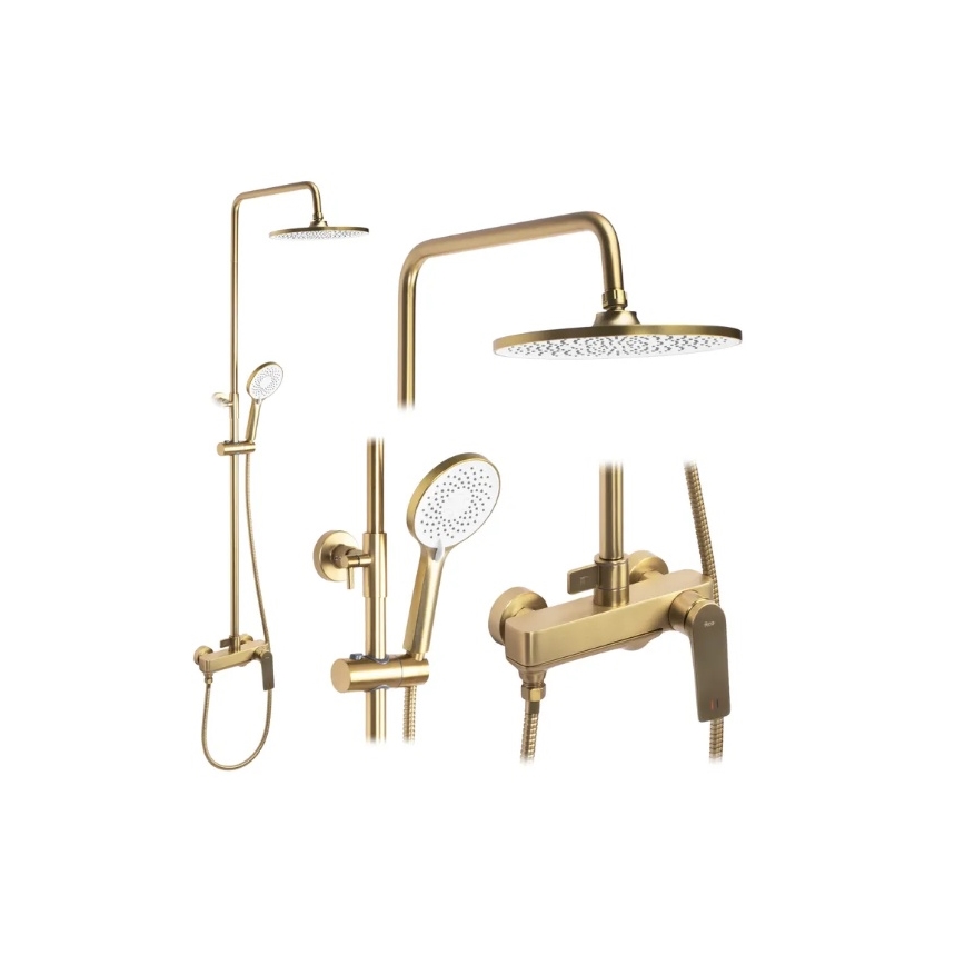 REA-P2400 - Duschset med AVALON-blandare i borstat guld