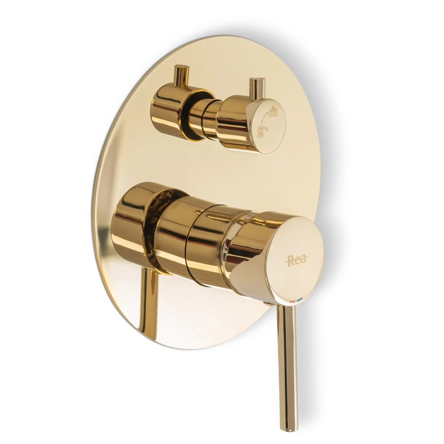 REA-P4110 - Duschset med infälld blandare LUNGO i guld