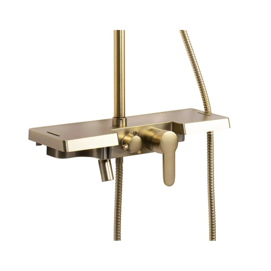 REA-P4121 - Duschset med blandare BRAVO, borstad guldfinish