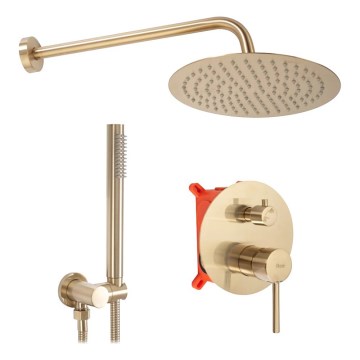 REA-P4160 - Duschset med inbyggd blandare LUNGO i borstat guld