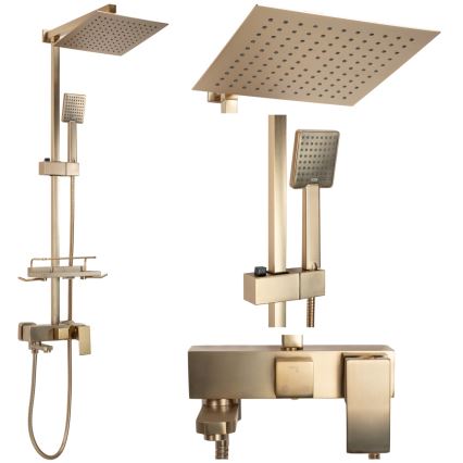 REA-P7050 - Duschset med blandare JACK i borstat guld