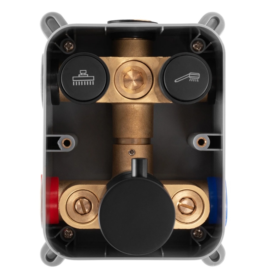REA-P8551 - Duschset med termostatisk inbyggd blandare LUNGO i borstat guld