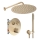 REA-P8551 - Duschset med termostatisk inbyggd blandare LUNGO i borstat guld