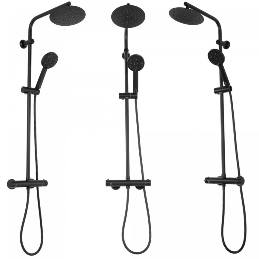 REA-P8804 - Duschset med termostatblandare BLISS matt svart