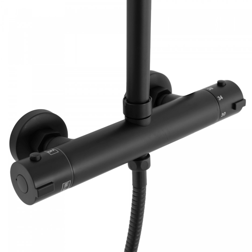 REA-P8804 - Duschset med termostatblandare BLISS matt svart