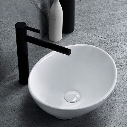 REA-U0133 - Tvättställ för bänkskiva SOFIA 34,5 x 41 cm, keramik, blank vit