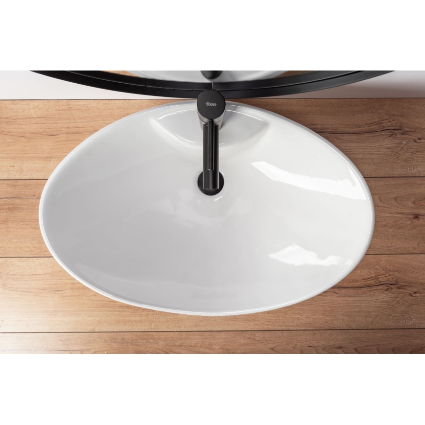 REA-U0160 - Tvättställ för bänkskiva ROSA 38,5x58,5 cm keramik/blank vit