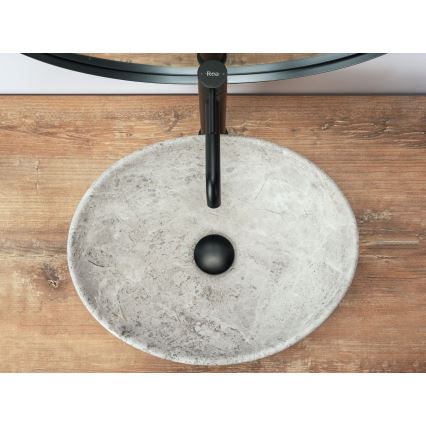 REA-U0165 - Tvättställ för bänkskiva SOFIA 34,5x41 cm keramik/ljus sten