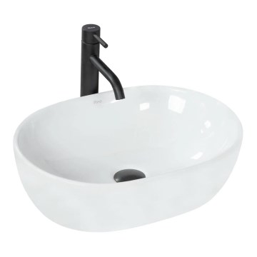 REA-U0416 - Tvättställ för bänkskiva AMELIA 34,5 x 48 cm keramik/blank vit