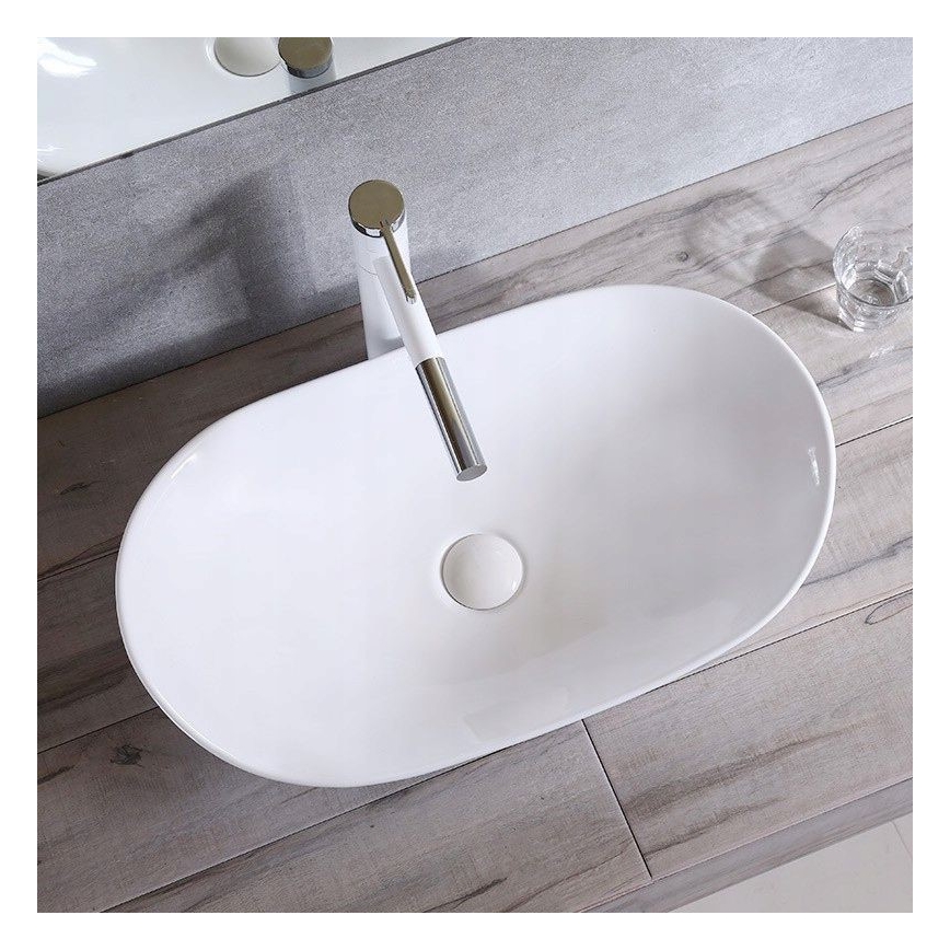 REA-U0441 - Tvättställ för bänkskiva ROYAL 35,5x61,5 cm keramik/blank vit