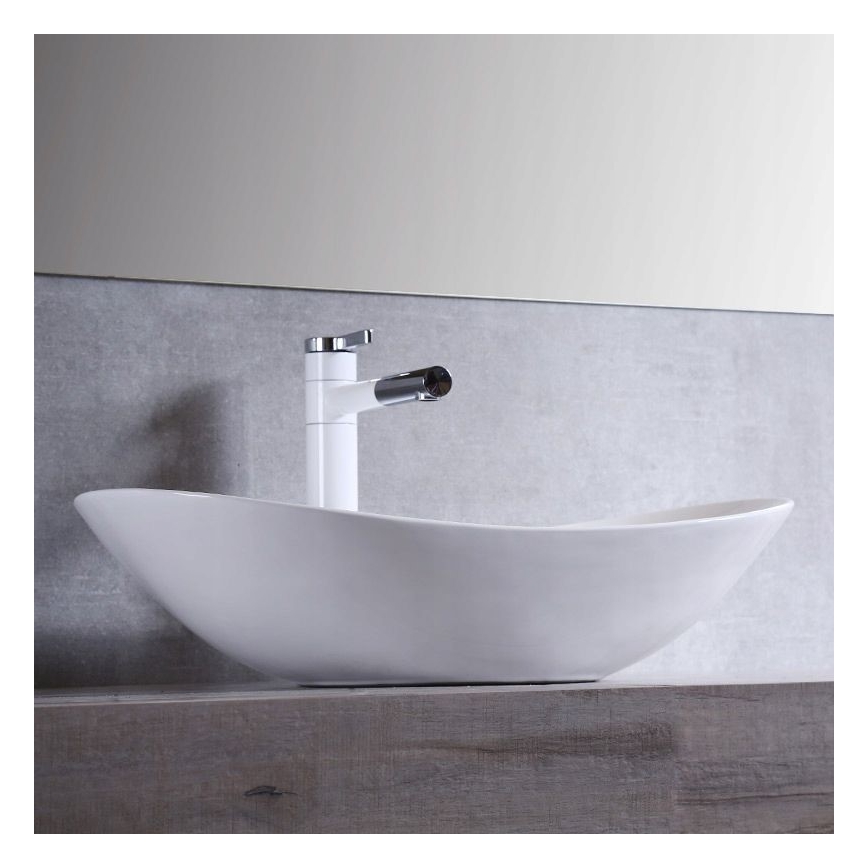 REA-U0441 - Tvättställ för bänkskiva ROYAL 35,5x61,5 cm keramik/blank vit