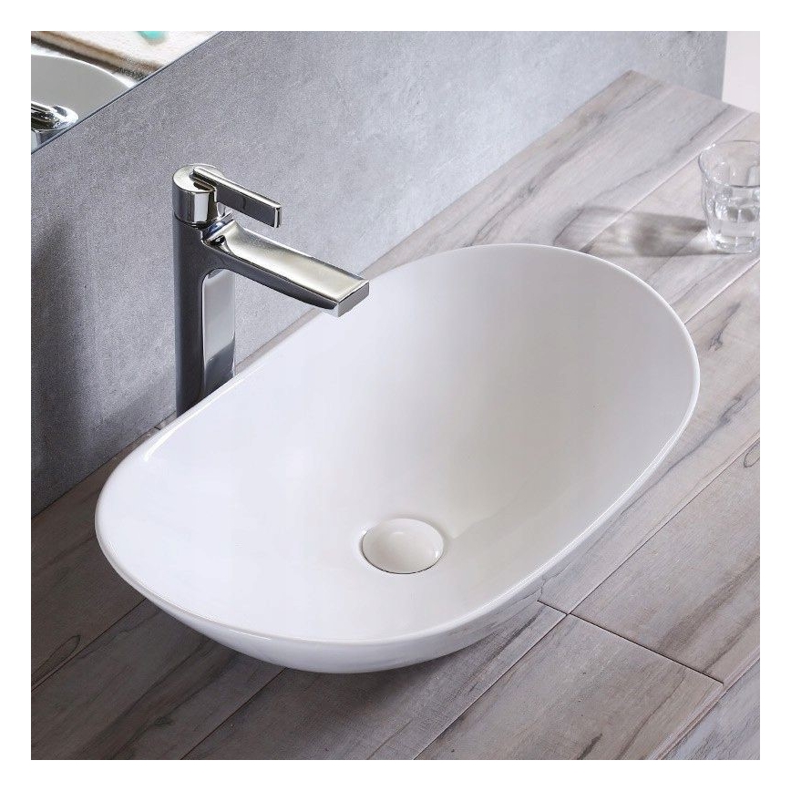 REA-U0441 - Tvättställ för bänkskiva ROYAL 35,5x61,5 cm keramik/blank vit