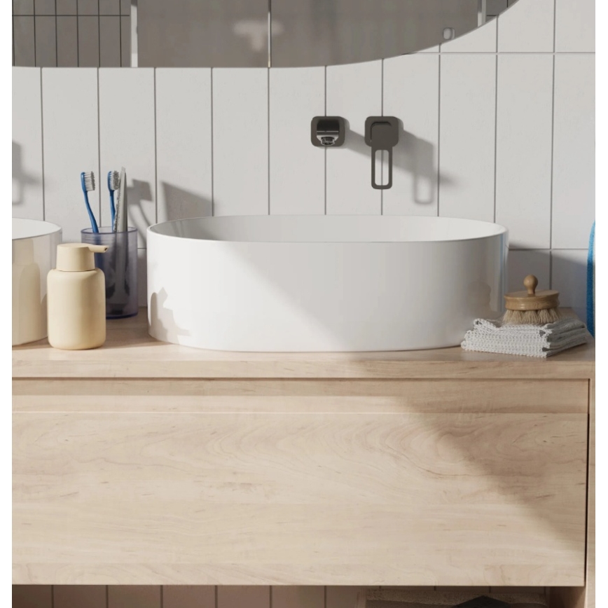 REA-U0600 - Ovanpåliggande tvättställ ALMA 36x57 cm, keramik, blank vit