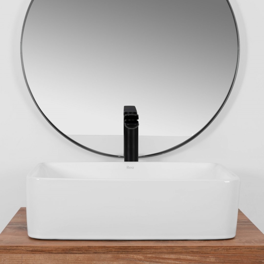 REA-U0669 - Tvättställ för bänkskiva ANITA 37,5x48,5 cm keramik/blank vit