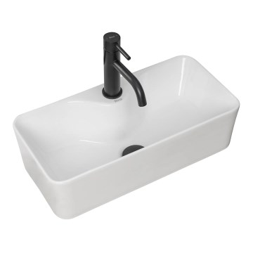 REA-U0699 - Handfat för bänkskiva MERY 25x50,5 cm keramik/blank vit