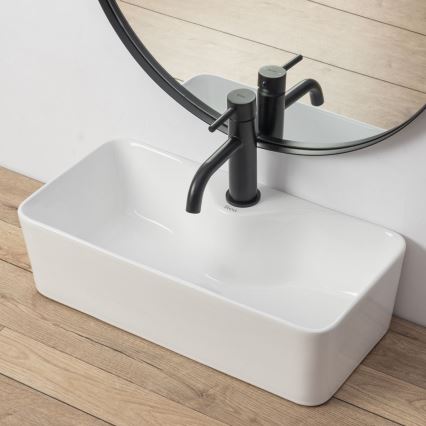 REA-U0699 - Handfat för bänkskiva MERY 25x50,5 cm keramik/blank vit