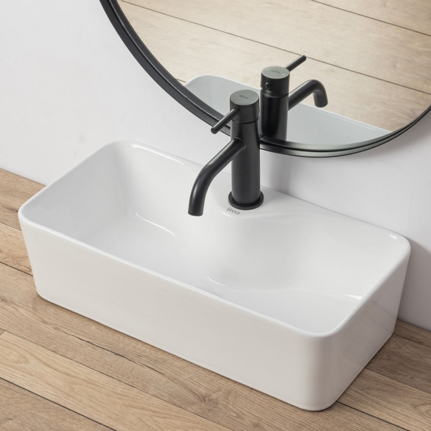 REA-U0699 - Handfat för bänkskiva MERY 25x50,5 cm keramik/blank vit