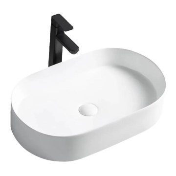 REA-U1055 - Tvättställ för bänkskiva NADIA 38,5x61 cm keramik/blank vit