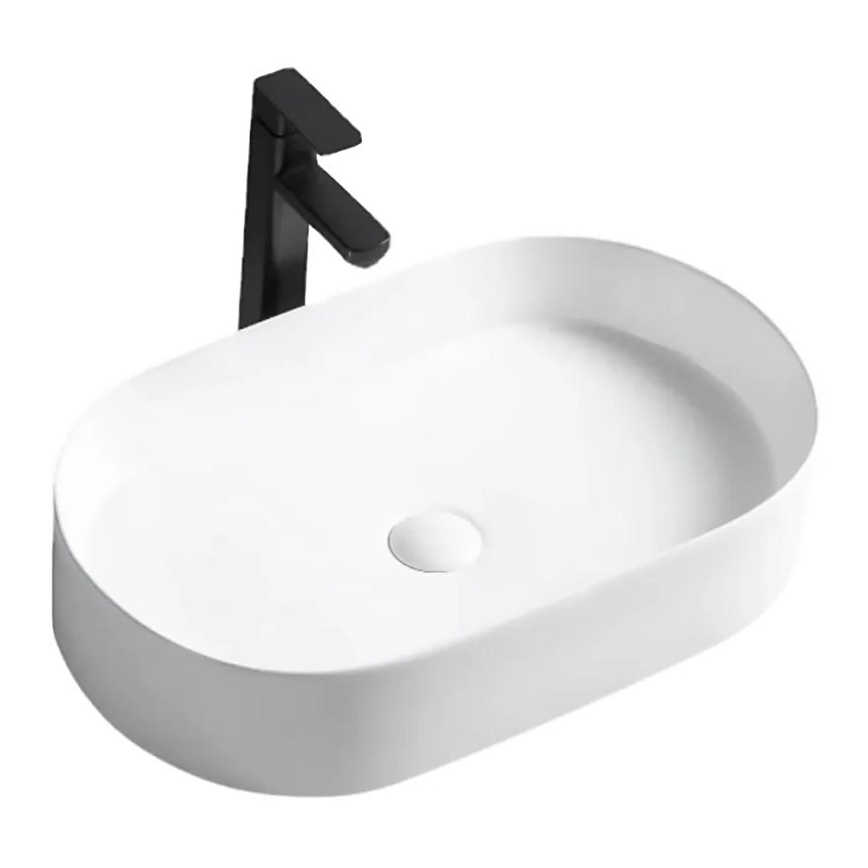 REA-U1055 - Tvättställ för bänkskiva NADIA 38,5x61 cm keramik/blank vit