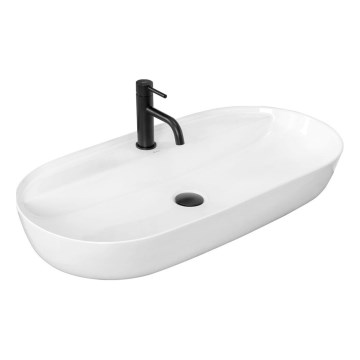 REA-U2541 - AURA tvättställ för bänkskiva 41x81 cm i keramik, blank vit