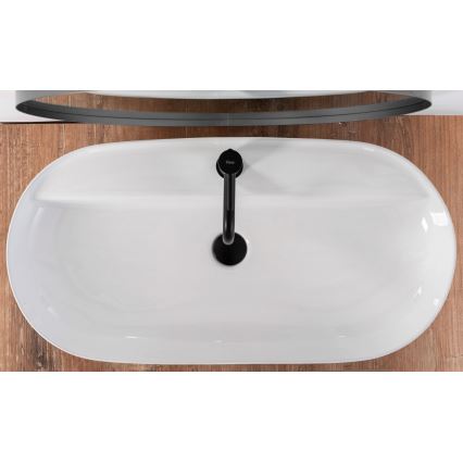 REA-U2541 - AURA tvättställ för bänkskiva 41x81 cm i keramik, blank vit