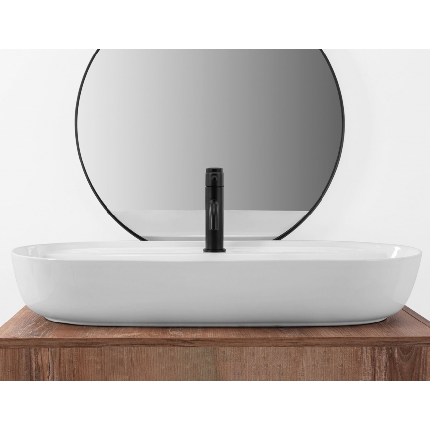 REA-U2541 - AURA tvättställ för bänkskiva 41x81 cm i keramik, blank vit