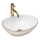 REA-U3287 - Handfat för bänkskiva SOFIA 34,5 x 41 cm keramik/blank vit/guld