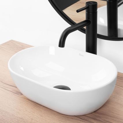 REA-U3322 - Tvättställ för bänkskiva AMELIA MINI 26x38 cm keramik/glänsande vit