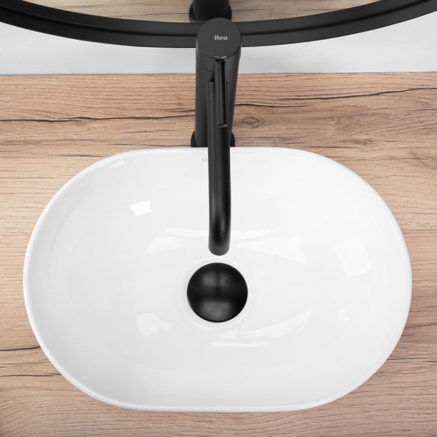 REA-U3322 - Tvättställ för bänkskiva AMELIA MINI 26x38 cm keramik/glänsande vit