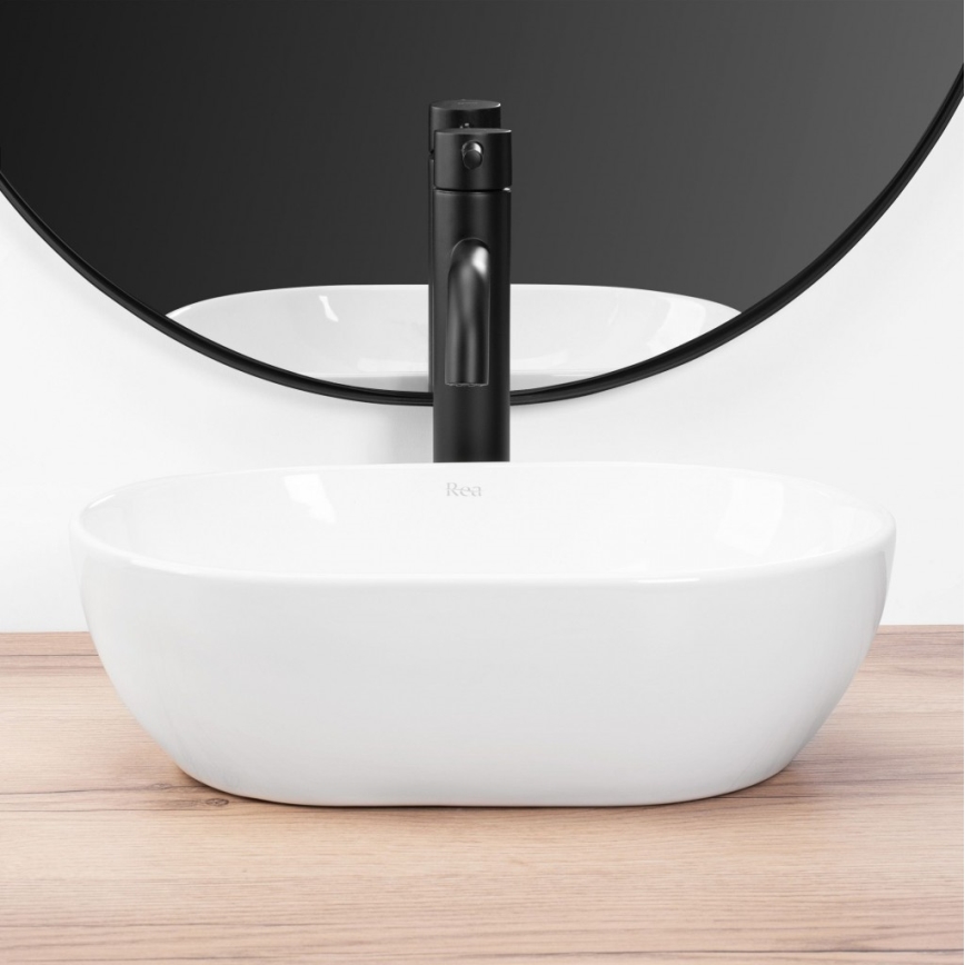 REA-U3322 - Tvättställ för bänkskiva AMELIA MINI 26x38 cm keramik/glänsande vit