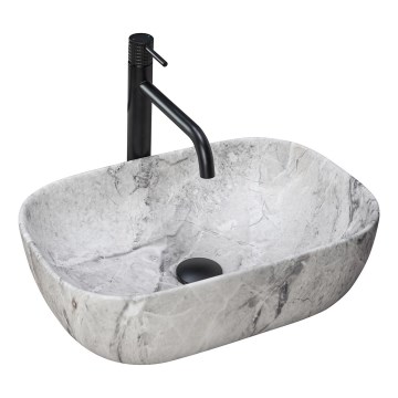 REA-U3800 - Tvättställ för bänkskiva LIVIA 33,5x46,5 cm keramik/grå/stenimitation