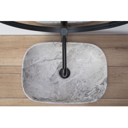 REA-U3800 - Tvättställ för bänkskiva LIVIA 33,5x46,5 cm keramik/grå/stenimitation