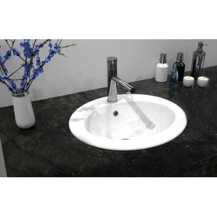 REA-U4122 - Infällt tvättställ DALIA 46x51,5 cm keramik/blank vit