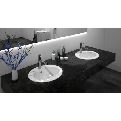 REA-U4122 - Infällt tvättställ DALIA 46x51,5 cm keramik/blank vit
