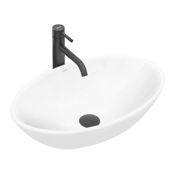 REA-U4603 - PAMELA tvättställ för bänkskiva 33x53 cm, keramik/högblank vit