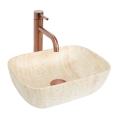 REA-U4700 - Handfat för bänkskiva BELINDA 25x36 cm keramik/beige/stenimitation