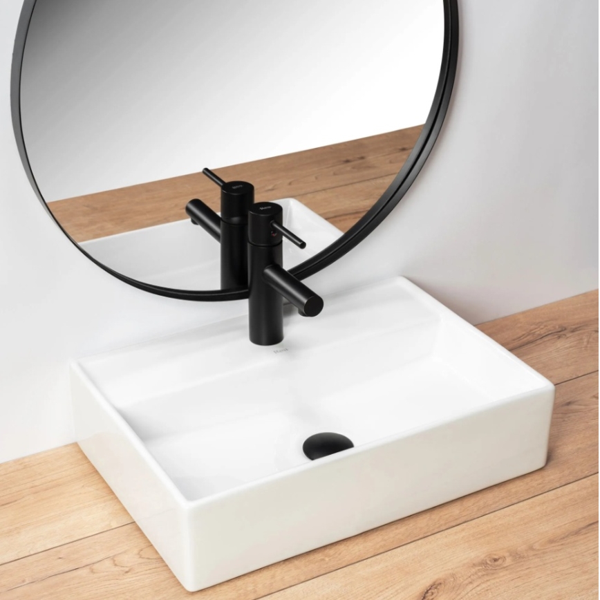 REA-U5000 - Tvättställ för bänkskiva VALERIA 35,5 x 50,5 cm, keramik/blank vit