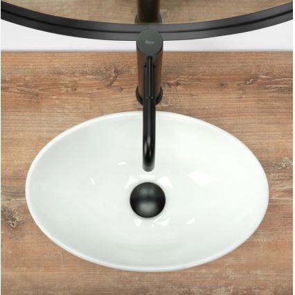 REA-U5804 - Påliggande handfat PAMELA MINI 26,5x40 cm keramik/glänsande vit