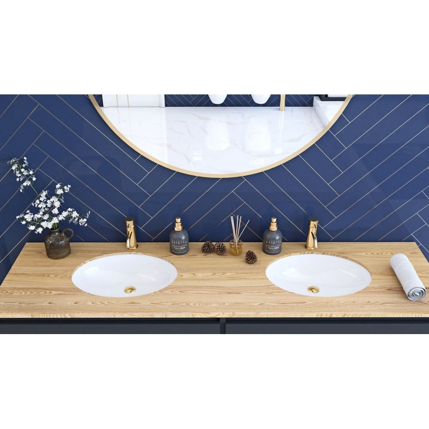 REA-U6330 - Infällt tvättställ NEL 39x47,5 cm keramik/blank vit
