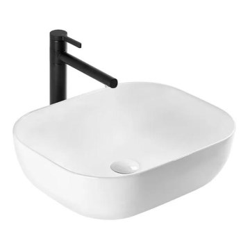 REA-U6521 - Handfat för bänkskiva BELINDA SLIM 33,5x46,5 cm keramik/glänsande vit